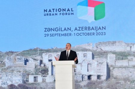 Prezident İlham Əliyev Zəngilanda 2-ci Azərbaycan Milli Şəhərsalma Forumunda iştirak edir (FOTO)